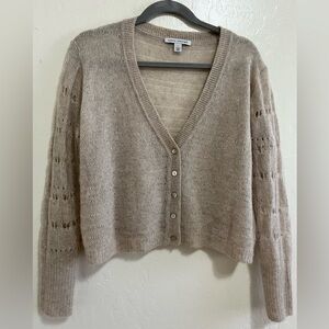 *RARE* Autumn Cashmere/Silk Blend Taupe Button Down Cardigan